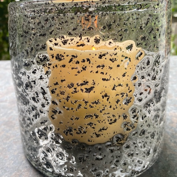 Handblown Seeded Glass Hurricane - Picture 3 of 4